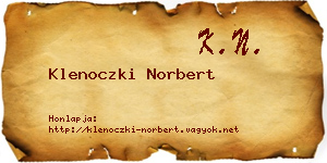 Klenoczki Norbert névjegykártya