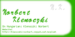 norbert klenoczki business card